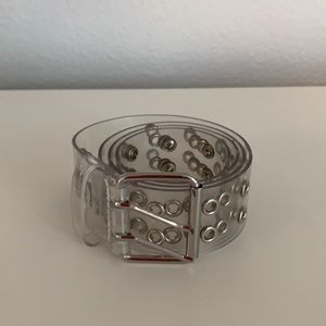 clear belt with holes